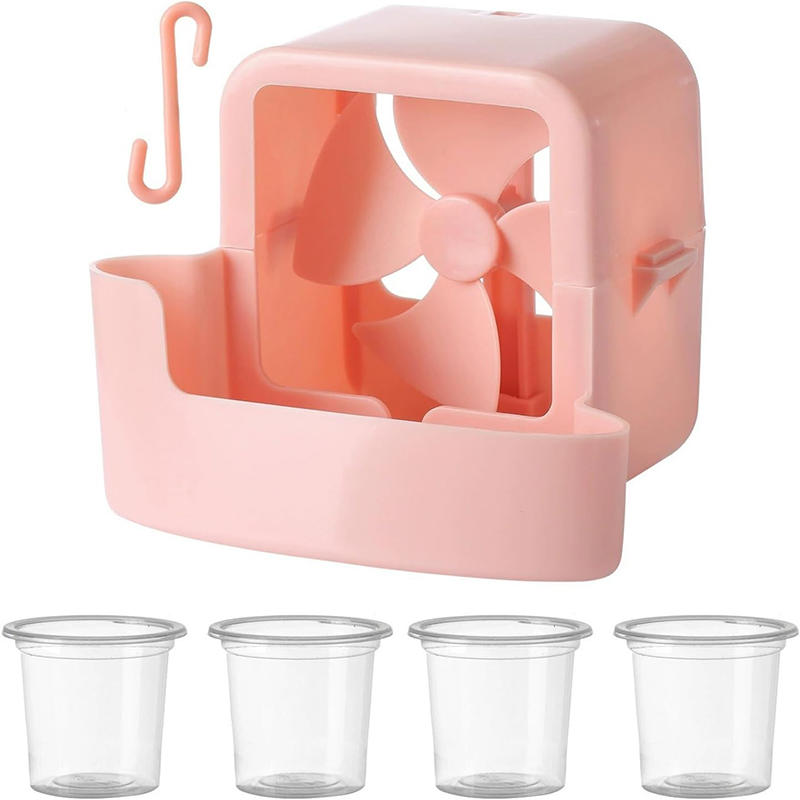 Portable Hanging Fan Mist Cooler Set Quick Cooling Ice Box Attachment with 4 Reusable Cups for Home Floor Fan Refrigeration Tool