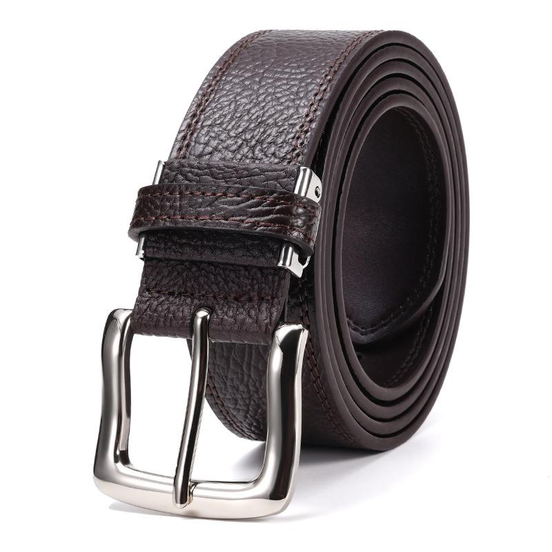 Retro Belt for Men Genuine Leather Casual Business Cowhide Belt for Men Middle Aged and Young Men Simple and Versatile Pin Buckle Belt