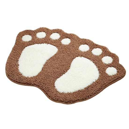 Tapete de chão em forma de pés, antiderrapante, poliéster, prático, armazenamento, capacho para porta de dormitório