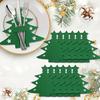 Christmas Cutlery Holder Bag Tree/Heart Shaped Knife Folk Tableware Holder Pockets Felt Dinner Flatware Covers for Christmas Party Dinner Table Decor