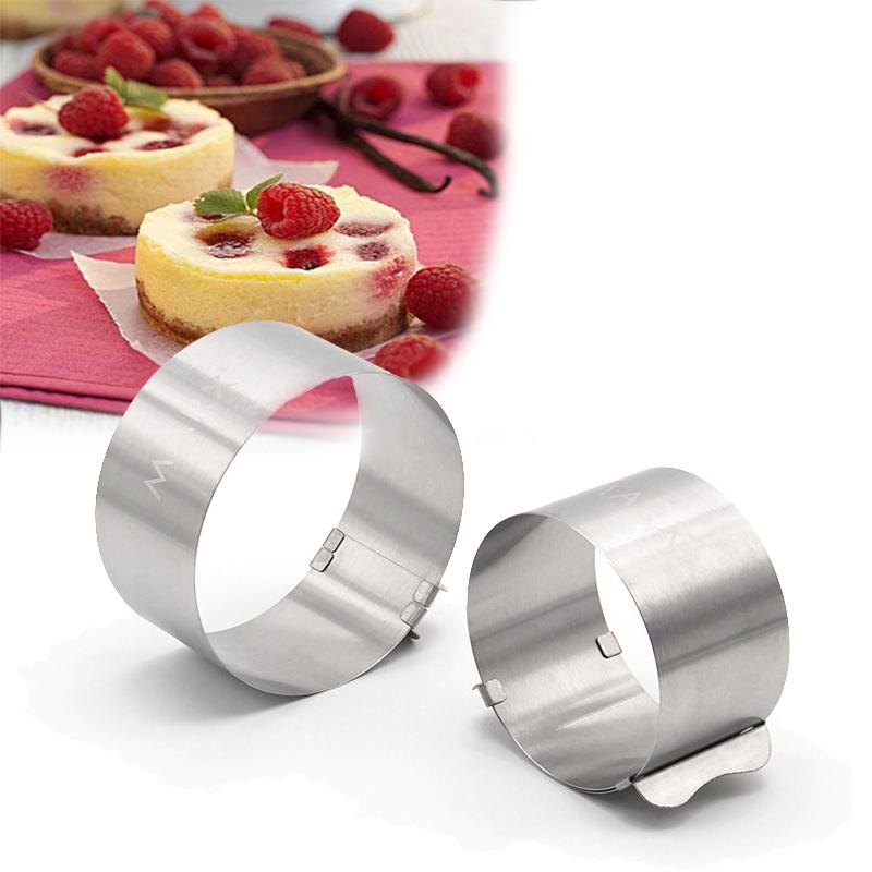Verstellbare Mini-Mousseform / Ausstechform aus Edelstahl (1 Stück) backwerkzeuge für kuchen backzubehör backen