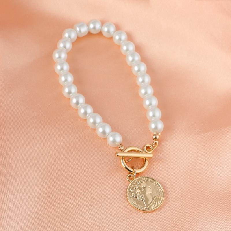 

JMXD Минималистичное ожерелье-ключица с жемчужным замком для женщин, в холодном стиле, с кулоном в виде головы красавицы, шикарная короткая цепочка-ключица, подарок, ювелирное изделие