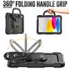 For iPad 10th 10.9 2026, Military Grade Shockproof Protective Silicone Cover 360 Folding Handle Grip + Handle Shoulder Strap