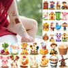 63pcs Temporary Tattoo Farm Animals Cartoon Country Life Farm Produce Temporary Tattoo Stickers For Women Arms