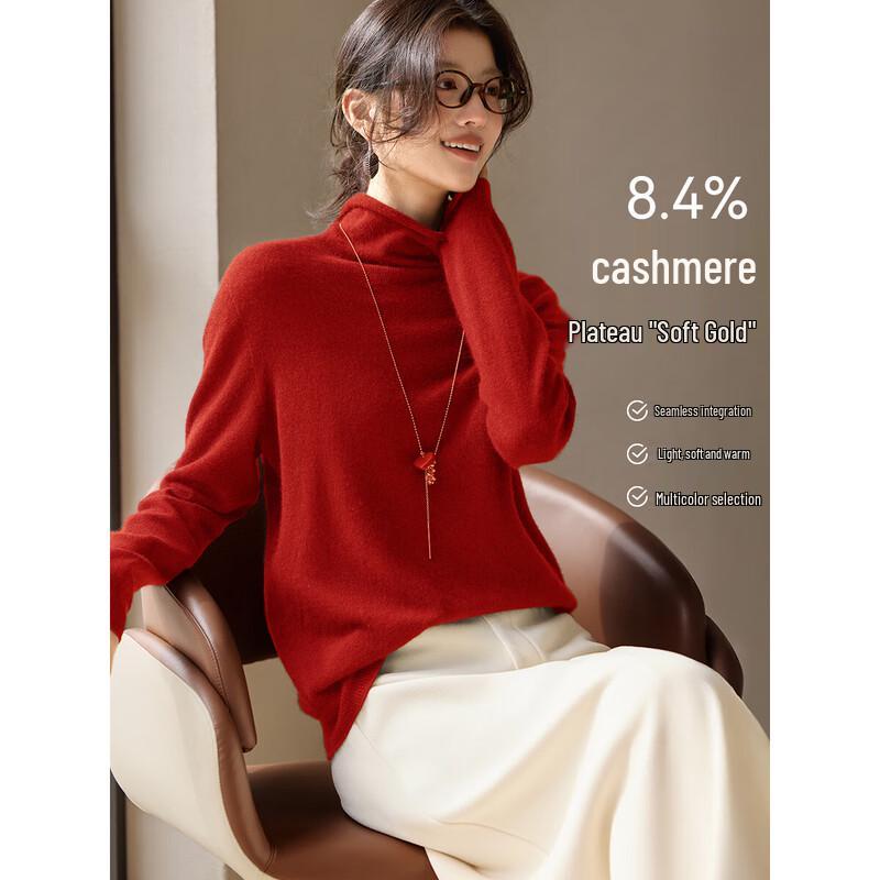 

XWI Women s Seamless Cashmere Wool Blend Knit Top M