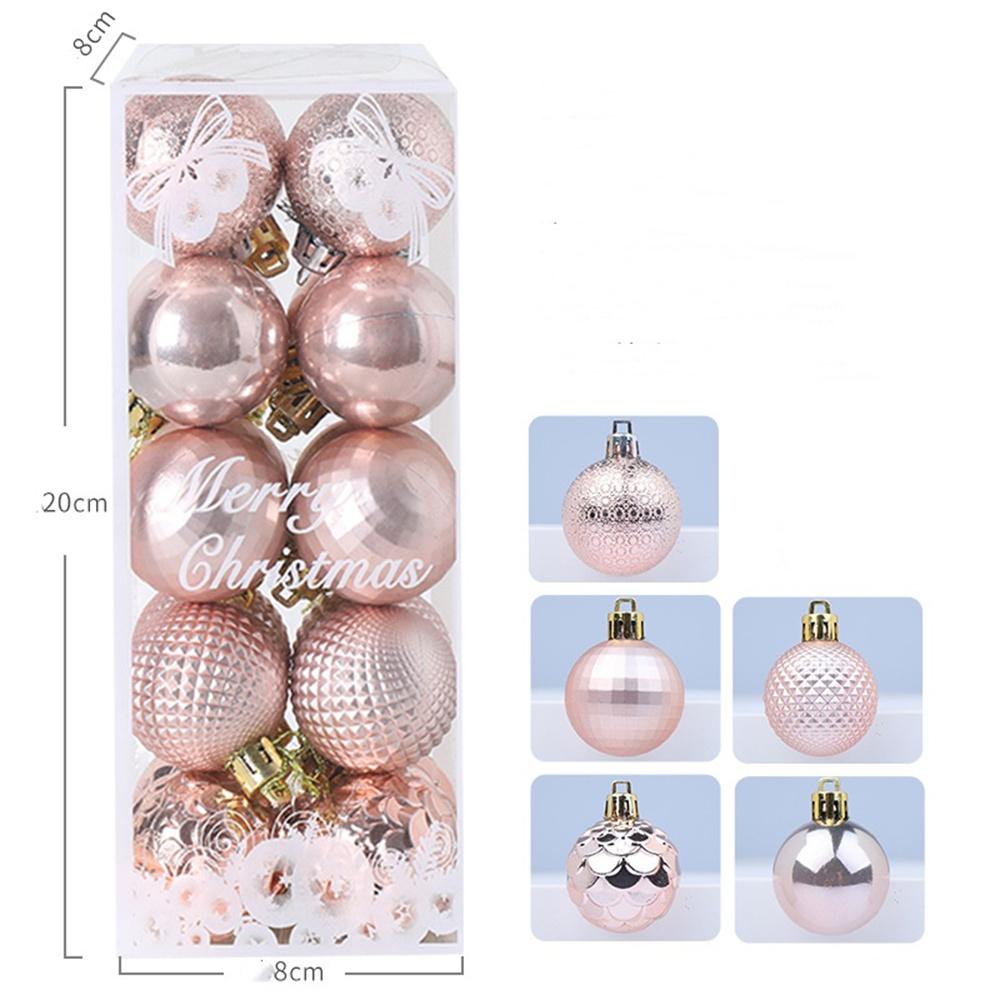 

Набор из 20 рождественских шаров 2025 года, украшения для елки, золотые, серебряные, розовые и шампанского, 4 см, блестящие шары для украшения кануна Нового года 4cm шампанского