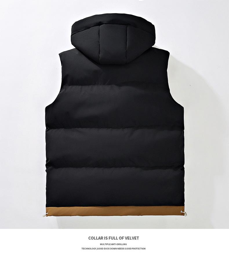 Men's Korean Style Hooded Thickened Cotton Vest for Autumn/Winter - Trendy, Warm Youth Outerwear.