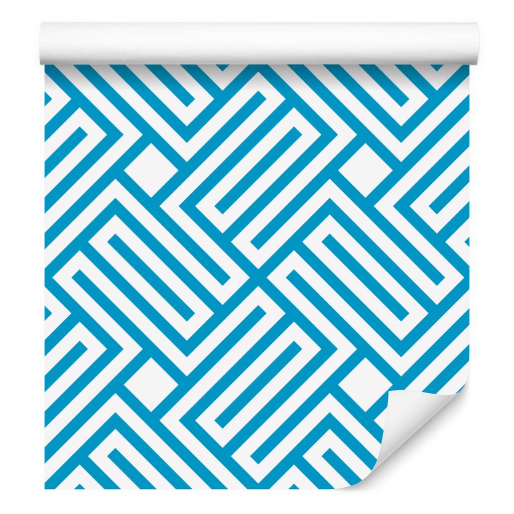 Wallpaper Geometric pattern of celadon, turquoise and white 50x1000