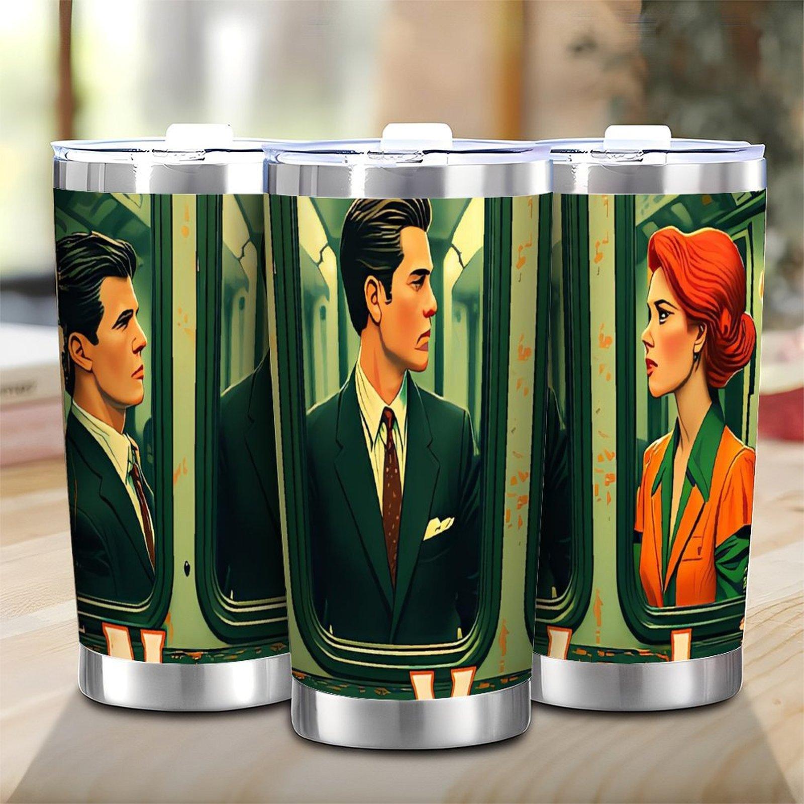 Fashionable Range Series 20oz Double Silver Side Insulated Beverage Container 20oz(566.99g)