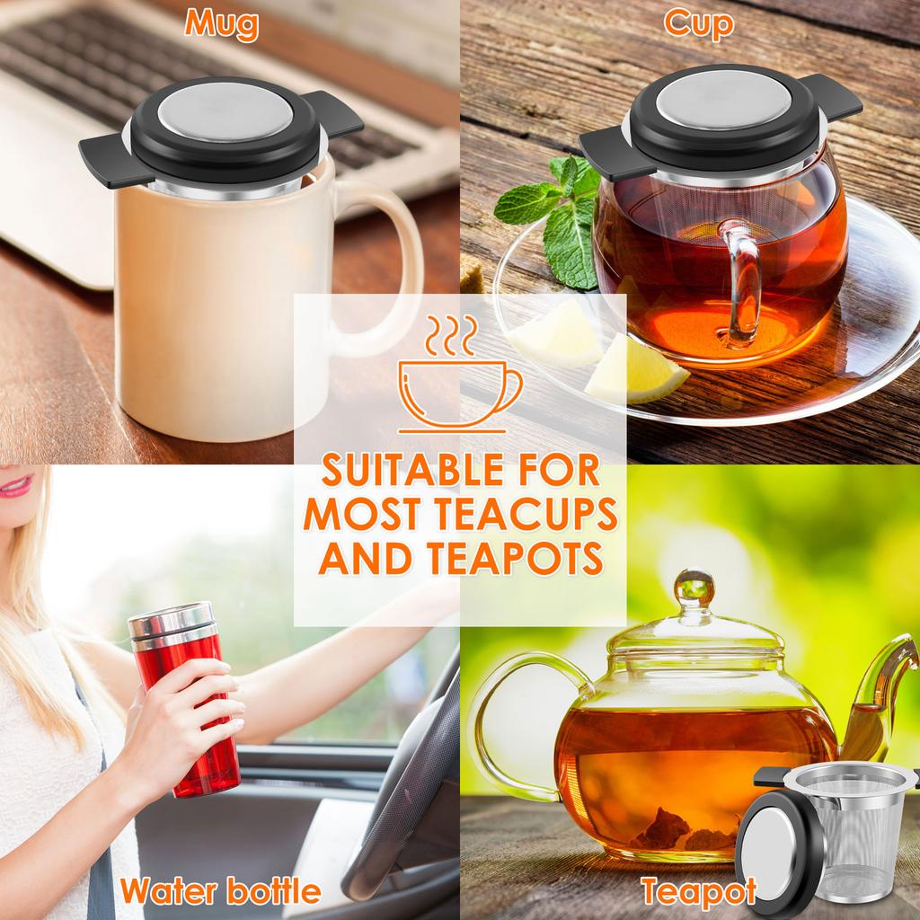 4/2Pcs Stainless Steel Filter Tea Makers Can be Reused Tea Maker Easy Clean Loose Leaf Tea Filters