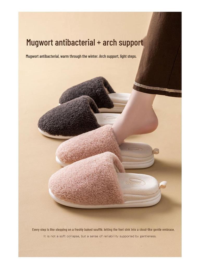 Detachable Winter Indoor Non-Slip Furry Velvet Waterproof Slippers for Couples