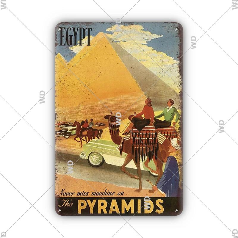 Vintage krajobraz miejski metalowa plakietka emaliowana londyn paryż floryda nowy jork plakaty podróże dekoracje płyta metalowy obrazek dekoracje ścienne barowe