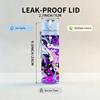 1PC Neon Abstract Cyber Graffiti Art 750ml Color Plastic Sports Water Bottle Leakproof Flip Straw Lid Suitable for Sports Office Home Use