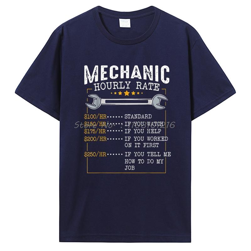 Mechanic Hourly Rate Labor Rates Funny Workers Car Lover T-shirt Cotton Short Sleeve Tshirt Men's Clothing Oversized Unisex Tops