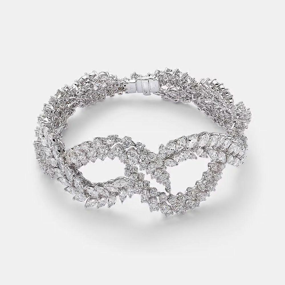 New flower-shaped bracelet personality zircon bracelet versatile cold style hand jewelry female bracelet silver