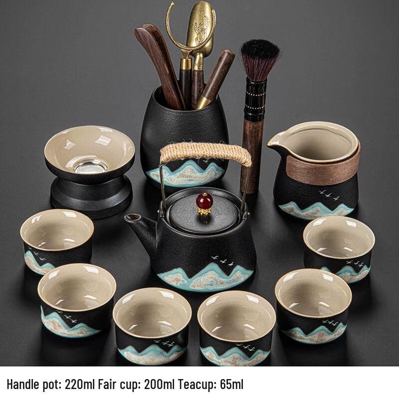 

Jiakangming High-End Black Pottery Kung Fu Tea Set 10 Pieces
