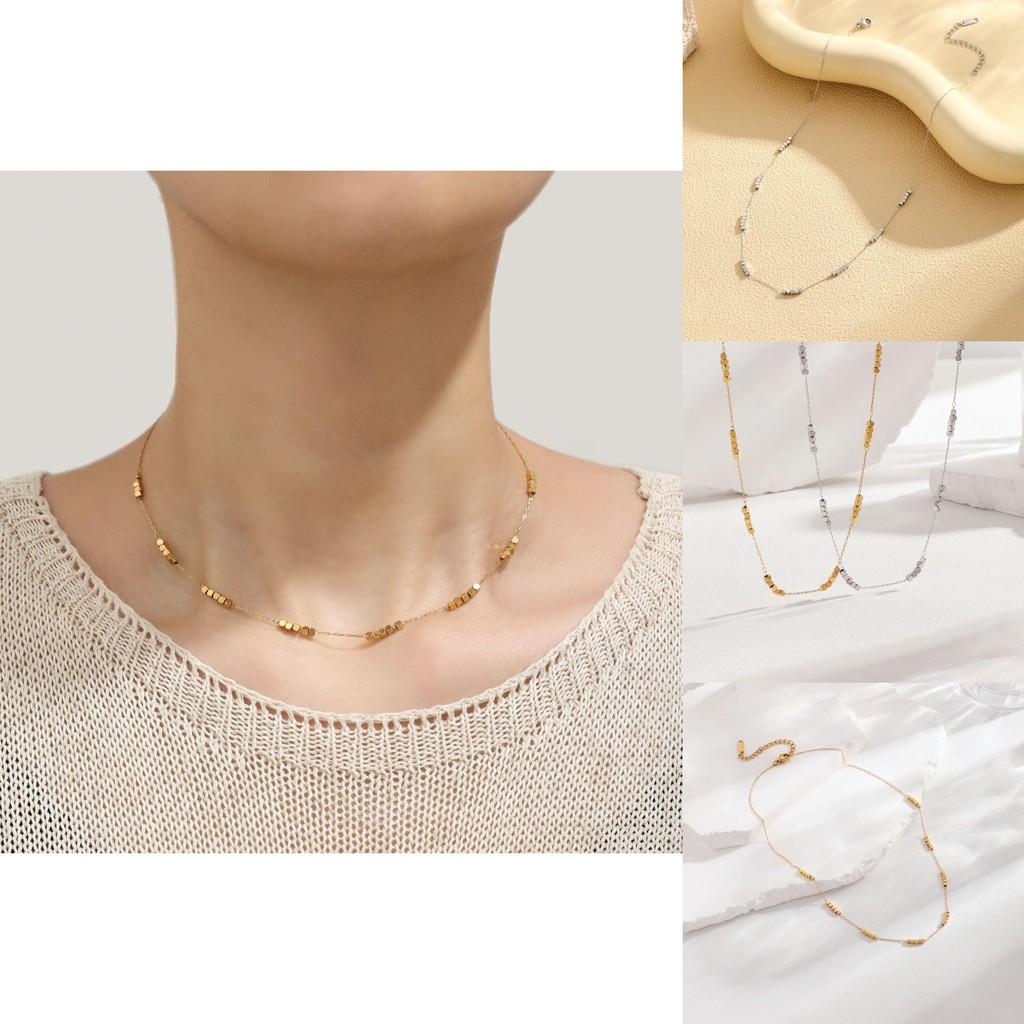 Chic Geometric Design Titanium Steel Choker Necklace In Luxurious Gold And Silver