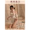 New Sex Underwear Women's Sexy Hollowed-out Cheongsam Stand-up Collar Drawstring Hip Wrap Pure Desire Antique Hanfu Uniform Pajamas Set
