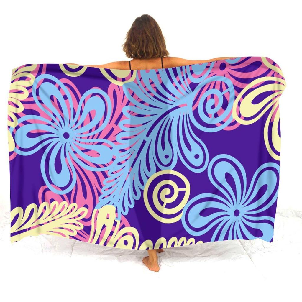 Soft And Comfortable Fabric Summer Beach Holiday Sun Sarong All-In-One Cover Coat Polynesian Print Tailored Women'S Sarong