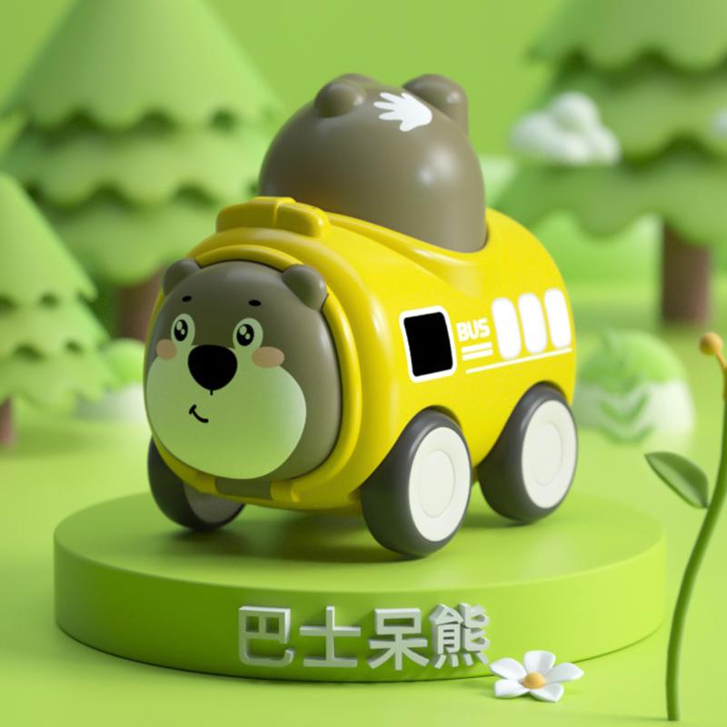 4 In 1 Panda Bear Pig Tiger Design Educational Baby Gift For 3-6 Year Old Boys Girls Press & Go Animal Toy Cars For Kids