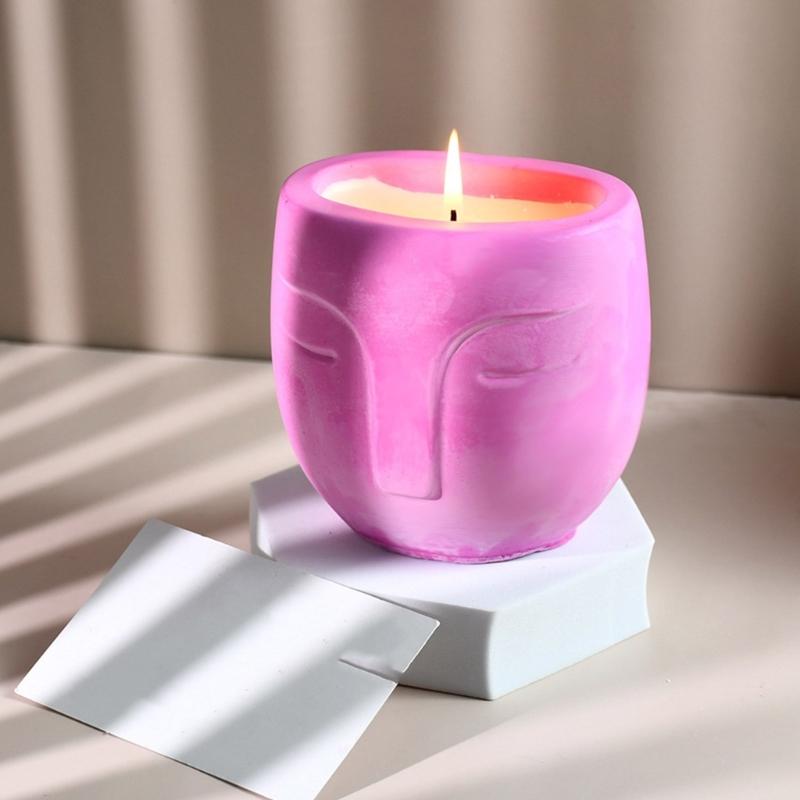 Innovative Silicone Flower Vase Molds Face Shape Flexible Ornament Molds Silicone Flowerpot Mold Suitable for Crafting