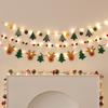 Christmas Balls Flag LED String Light DIY Pendant Handmade Decorated for Merry Christmas Hanging Home Flag Banner Xmas Pendant