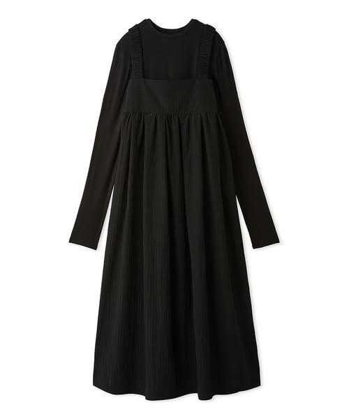 Emi Strap Gathered Dress 13WFO254047BLK0