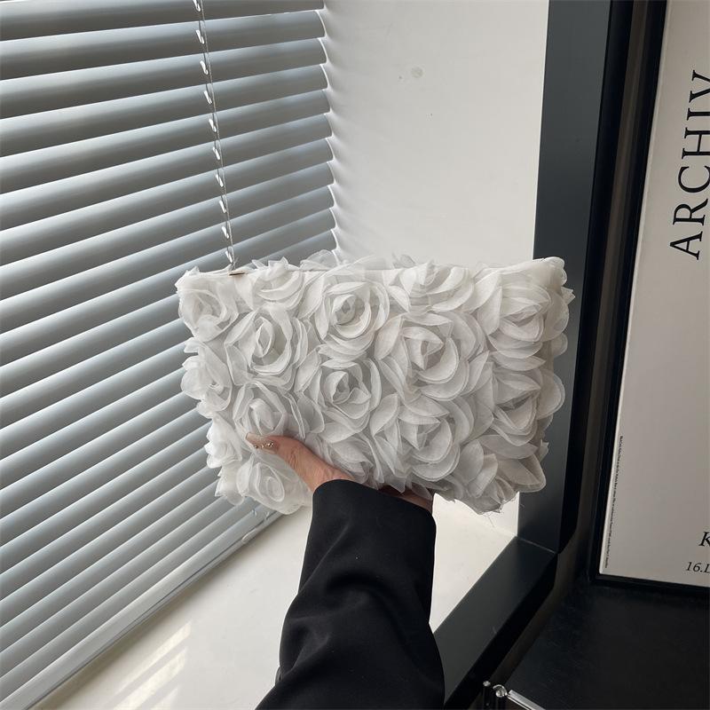 Rose Large-capacity, Fashionable, Stylish, High-end and Simple Clutch Bag