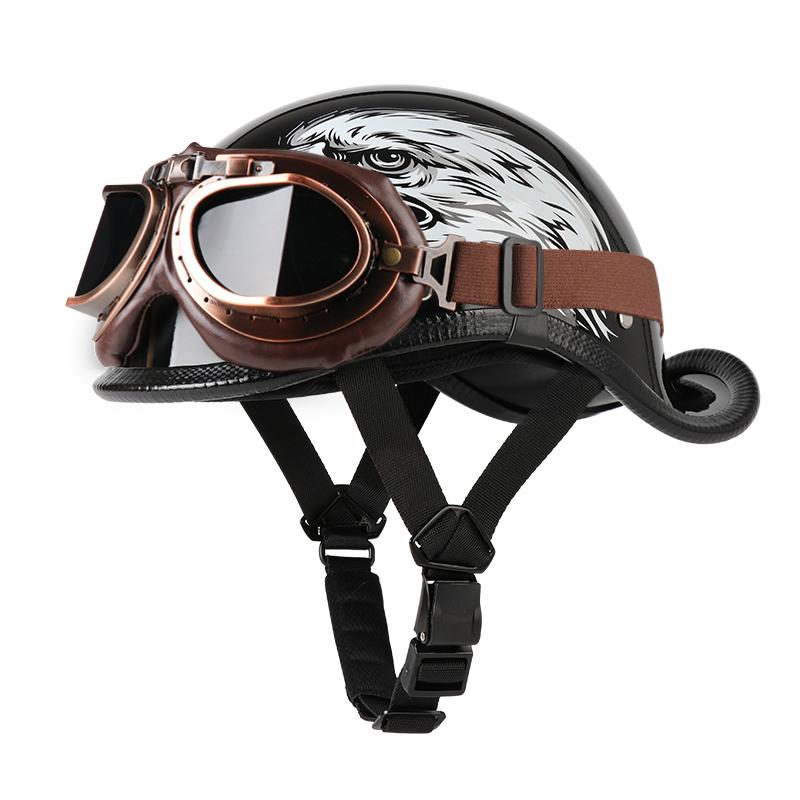 VGV Half helmet motorcycle helmet Electric Vehicle bike Riding Locomotive for Cruiser Retro Four seasons Unisex teenager child