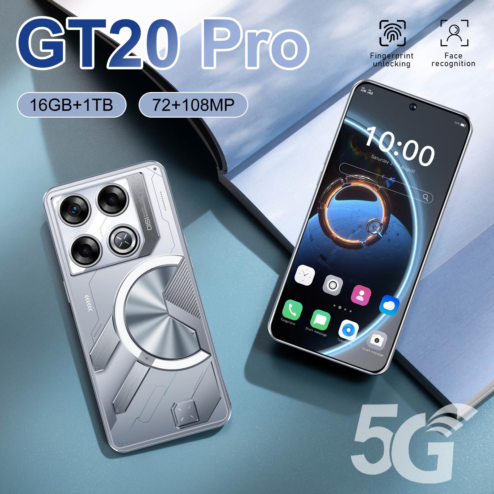 

GT20 Pro Android Smartphone - 7.3-Inch Screen, 16GB+1TB, Cross-Border Mobile UK Standard чорний