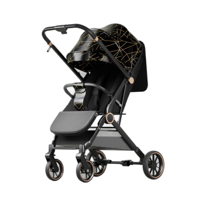 Two-way, Three-position Stroller: Sit or Lie, One-click Fold, Ultra-light, Portable Four-wheel Outdoor Baby Carriage.
