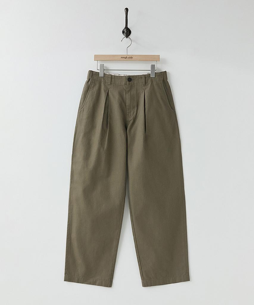 Leopeusaideu Box Pleat Pants Khaki(H)
