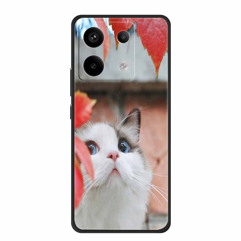 For Redmi Note 13 pro Case Pink Phone Case Fashion Silicone TPU Soft Back Cover Redmi Note 13 Pro Flower Capa 6.67" Cats Coque
