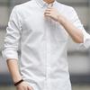 Men Shirt Long Sleeve Solid Color Button Single-breasted Cardigan Dress-up Lapel Casual Men Spring Shirt for Work