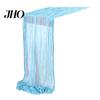 Tablecloth Decor Table Runner Rustic Soft Washable Party Decoration Non-Fading Hand-dyed Wedding Cloth
