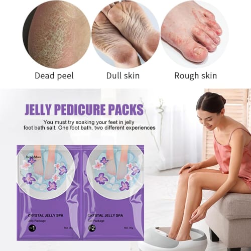 Pedikyr Jelly Spa Fotbad, Pedikyr Jelly Fotbad, Krystall Jelly Spa Fotbad, Pedikyr Fotbad for Tørre Føtter - Foryngende Fotspa-bad, Foo