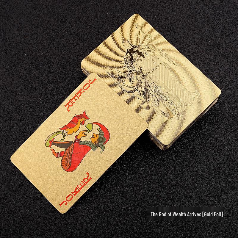 High-Grade Gold Foil Durable PVC Waterproof Poker Cards for Party Games