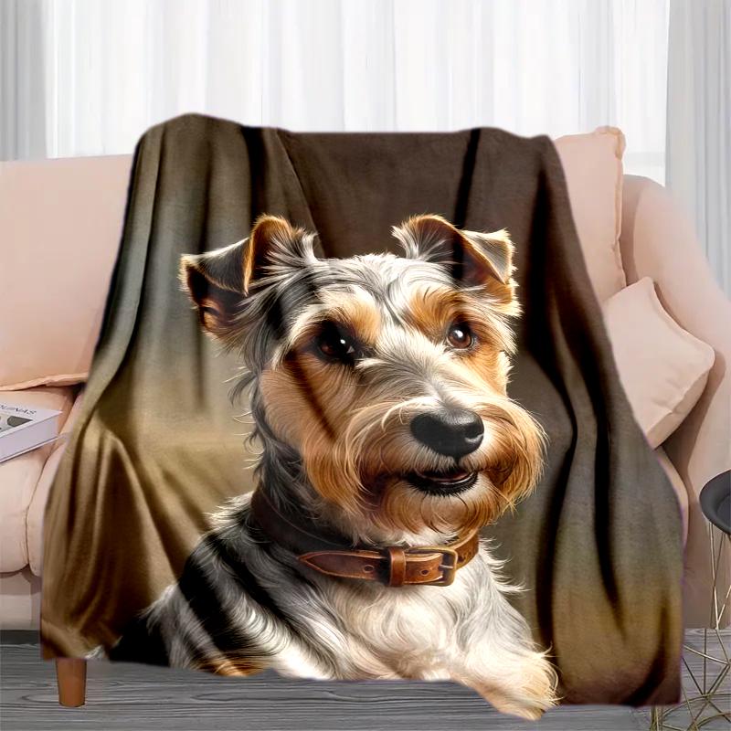 1PC Dog cute printed blanket, all season lightweight home office outdoor nap multifunctional blanket A10