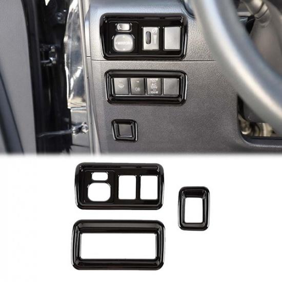 

Glossy Black Rear View Mirror Adjustment Button Decor Cover Trim for 4runner 10+