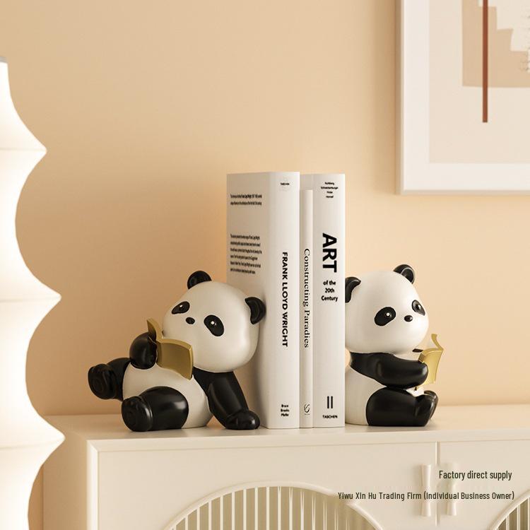 Panda Bookends for Kids' Room & Bookshelf Decoration