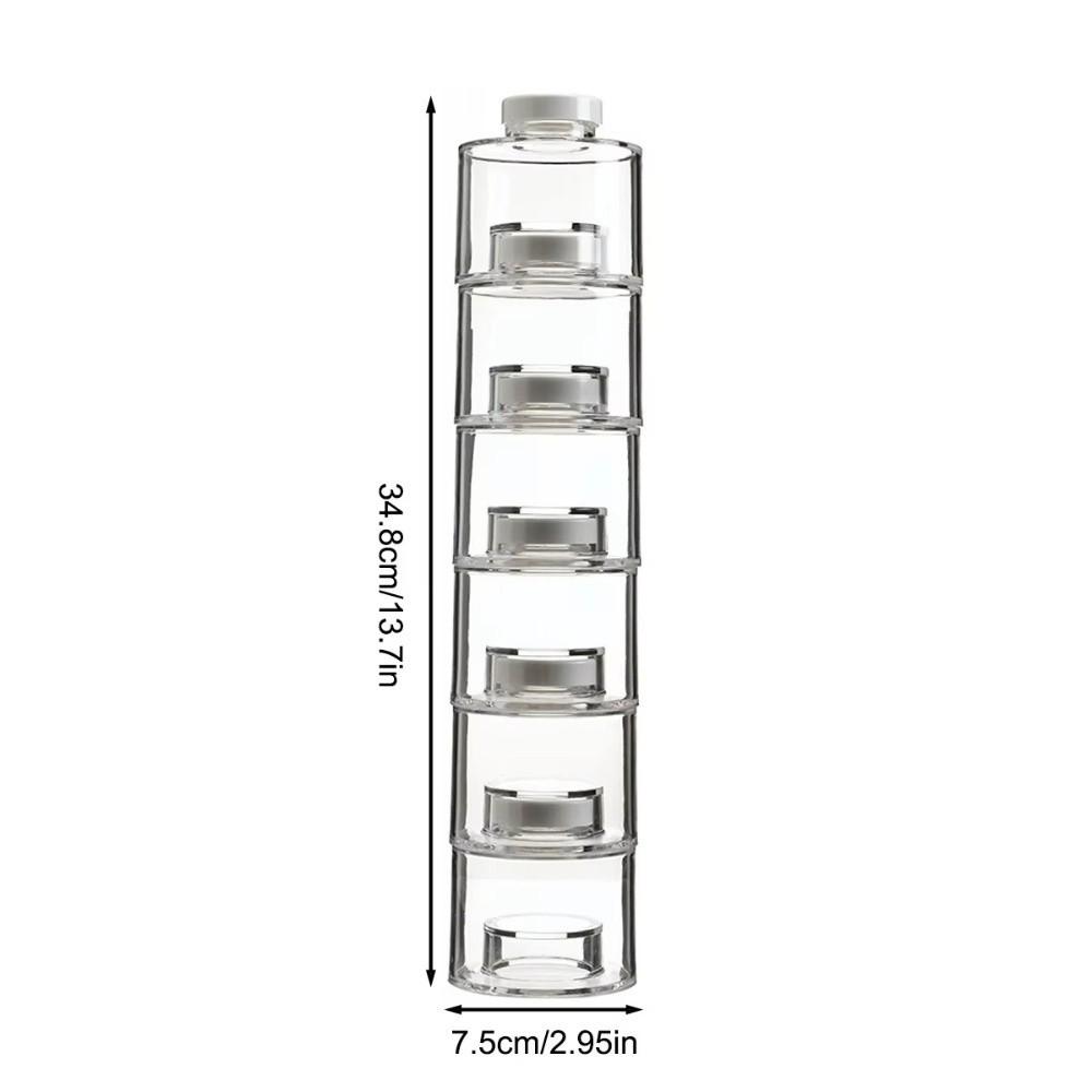 Space Saving Spice Jars Tower Transparent Condiment Bottles Stackable Spice Rack for Salt Spices