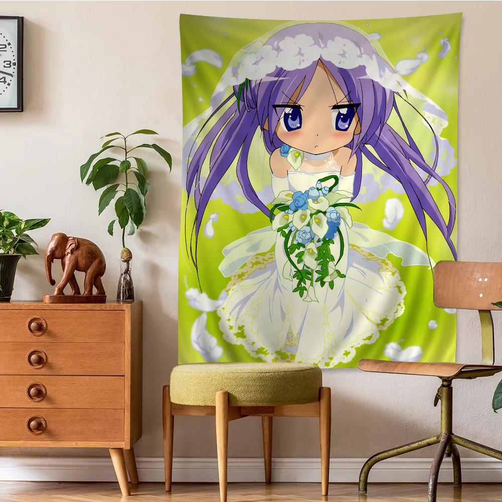 Lucky Star Anime Comedy Tapestry  Colorful Bohemian Wall Tapestries Mandala Wall Art Decor for Home Rental House  Dorm