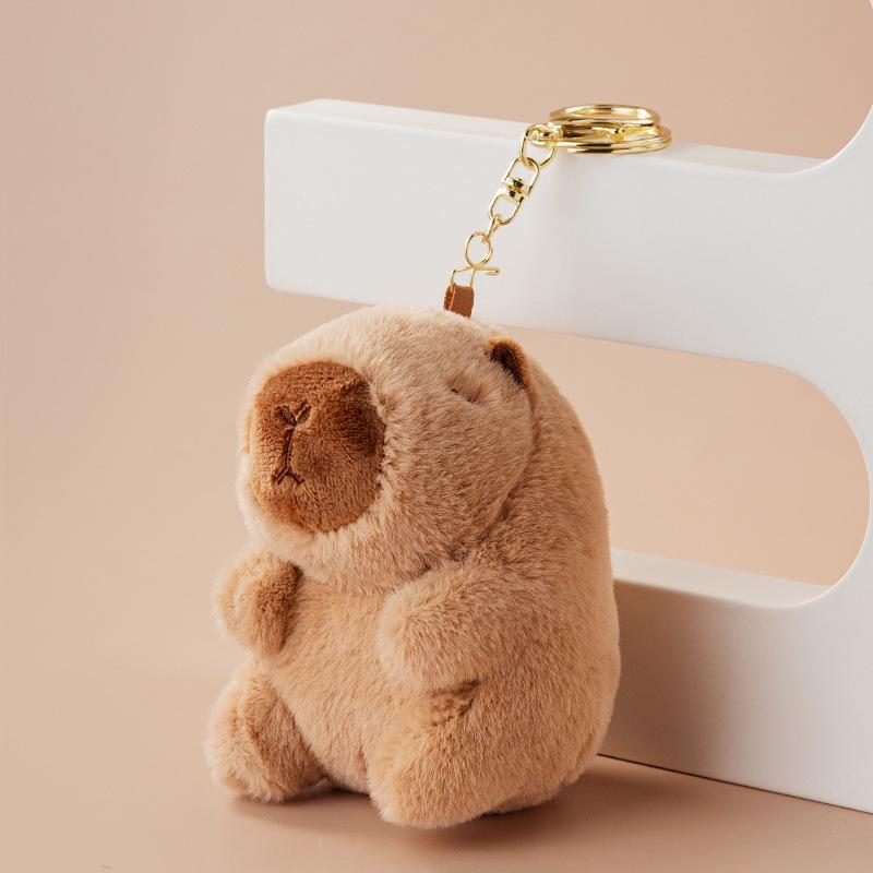 Capybara Plush Pendant & Keychain - Trendy Small Toy Doll for Kids