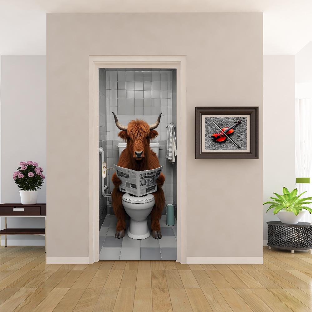 Fantastic Animal Self-Adhesive Wallpaper, Bedroom Self-Dipping 3D Door Sticker, Advanced Waterproof Door Frame Sticker