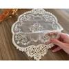 Retro Lace Placemats French Crochet Doilies Handmade Embroidered Table White Place Mats Cup Mat