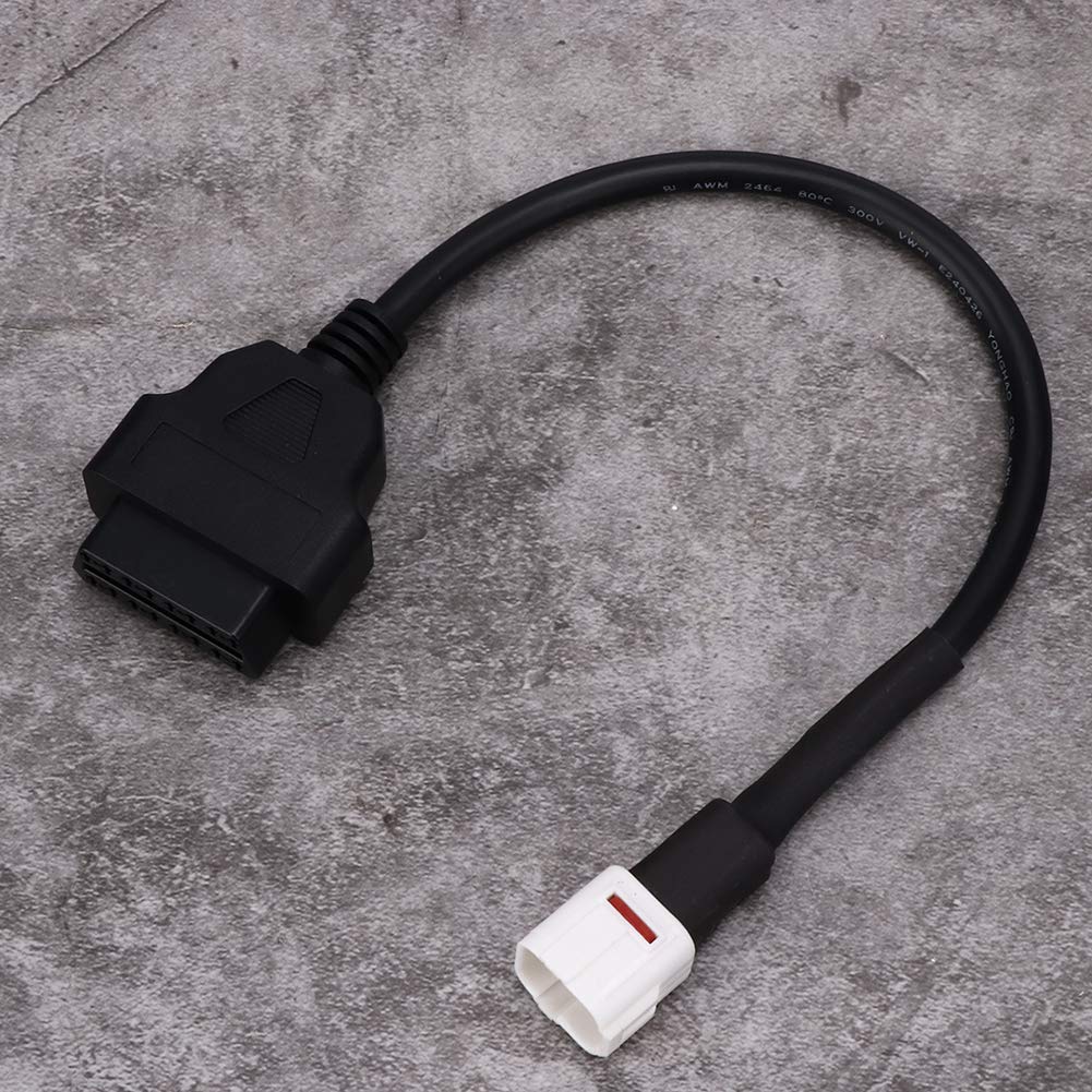 Diagnostic Cable, Qiilu 4 Pin to OBD2 Fault Code Reader Motorcycle Scanner Diagnostic Cable,