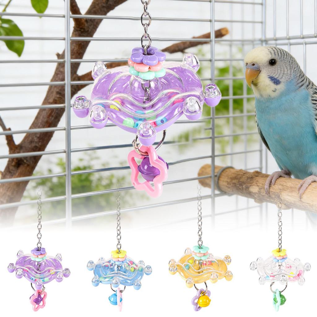 Bird Toys Fun Bite-Resistant Pet Chewing Supplies Colorful Parakeet Toys Wheel For Macaws Lovebird Conures Cockatiels Finches