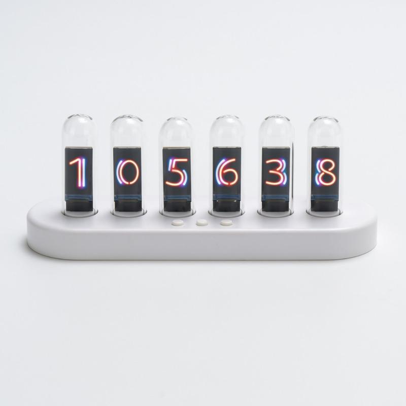 Proposed Glow Tube Table Clock Simulate Nixie Tube Desktop Watch Desktop Intelligent Alarm Clock Creative Decorative Ornaments