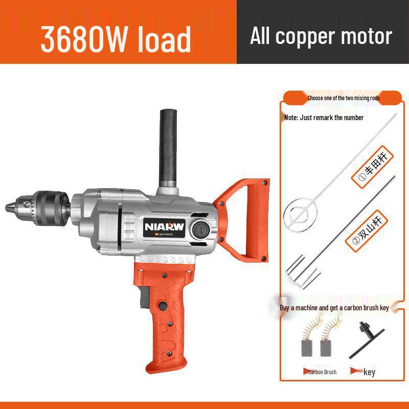 High-Power Electric Mixer for Paint, Putty, Powder, Cement, and Mortar
