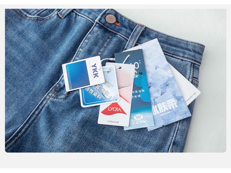 Four-Way Stretch A-Line Denim Shorts - Super Soft, High Quality, Summer Side Slit, Three-Quarter Length Pants